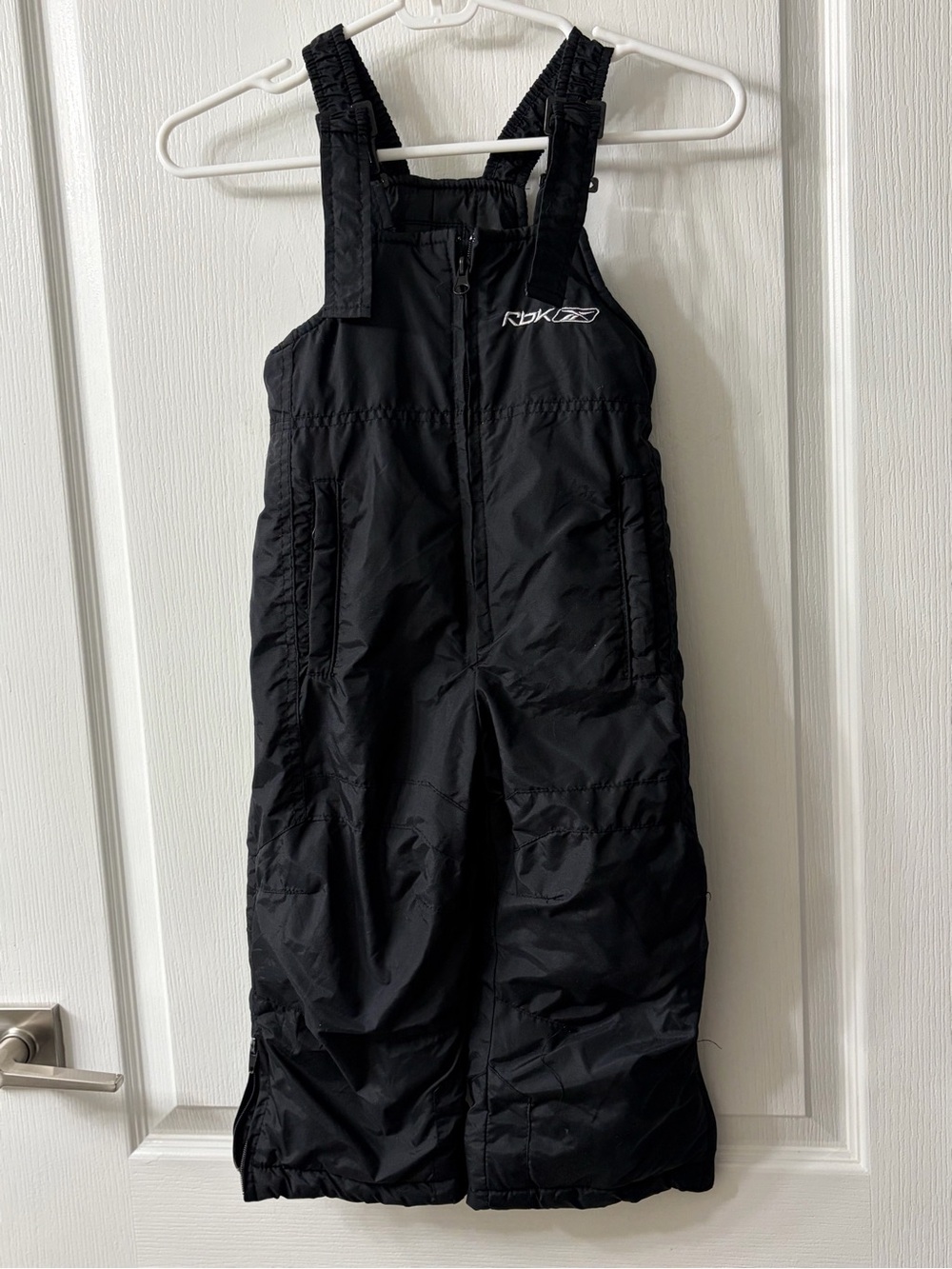 Reebok Black Kids Snow Overalls Bib Pants